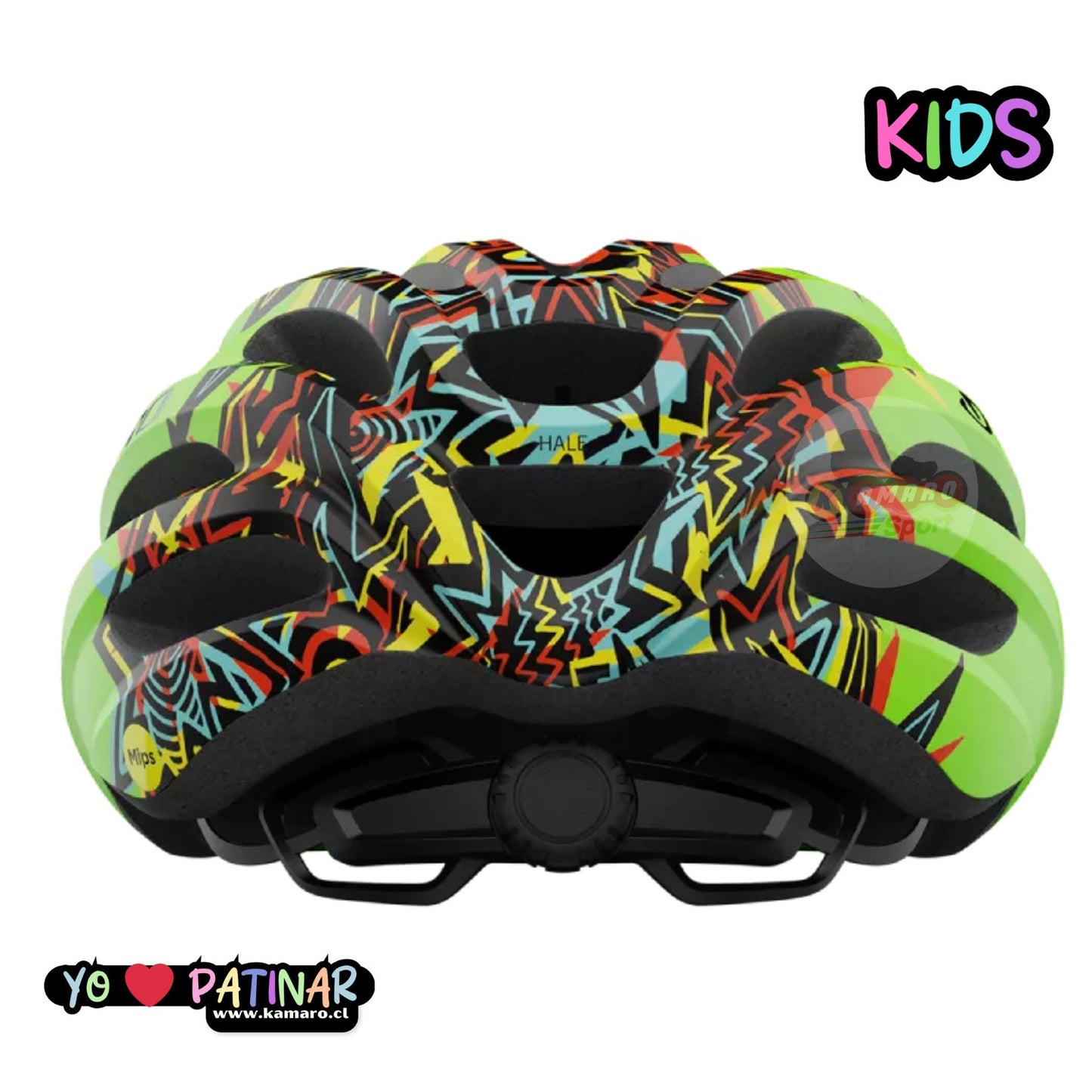 CASCO GIRO HALE NIÑOS MAT UY 18 EU LIME AMARILLO