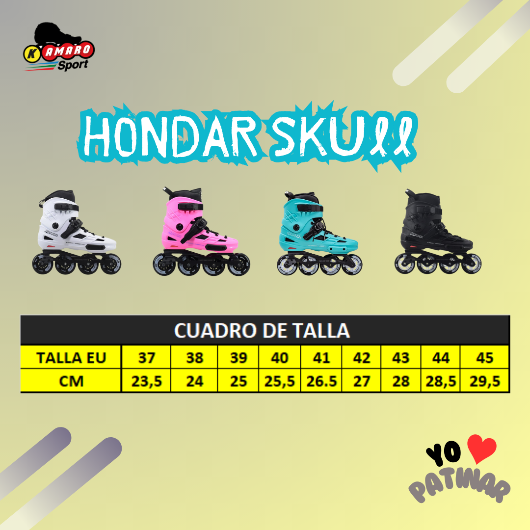 Patin Roller Hondar Skull en linea HD 4x80mm Negro