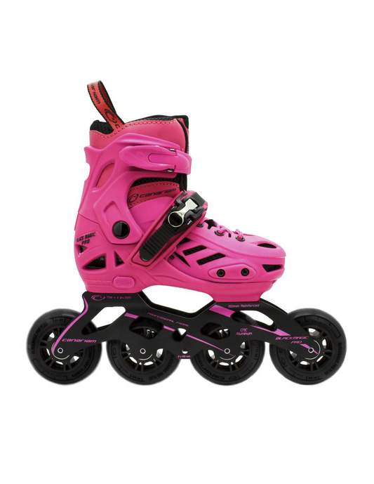 Patin Roller en linea  Canariam ajustable Black Magic Pro Plus 80MM fucsia