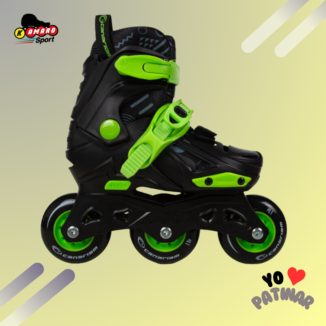 Patin Roller en linea  Canariam ajustable GUMMY  Negro