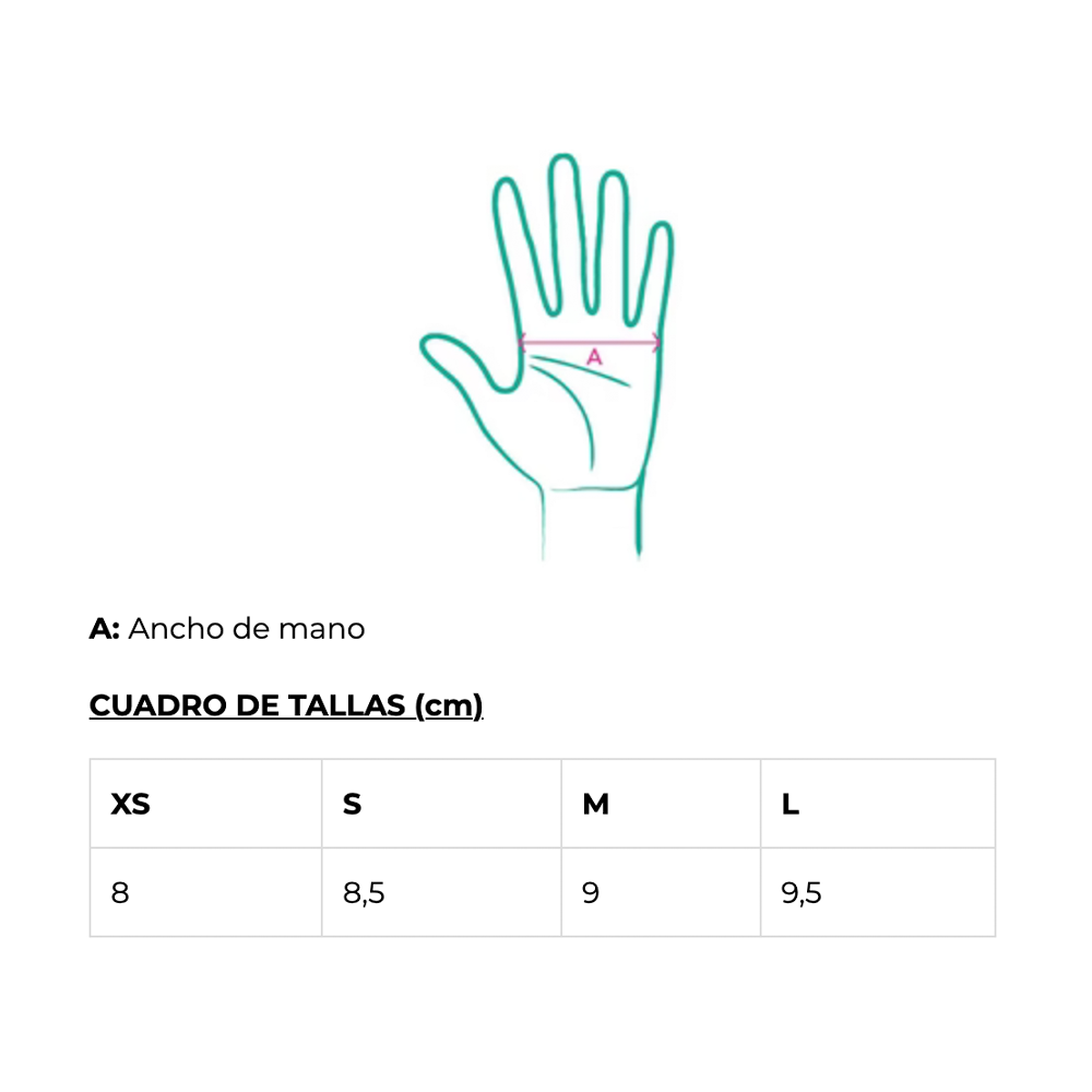 Trip Guantes Dedo Corto Negro