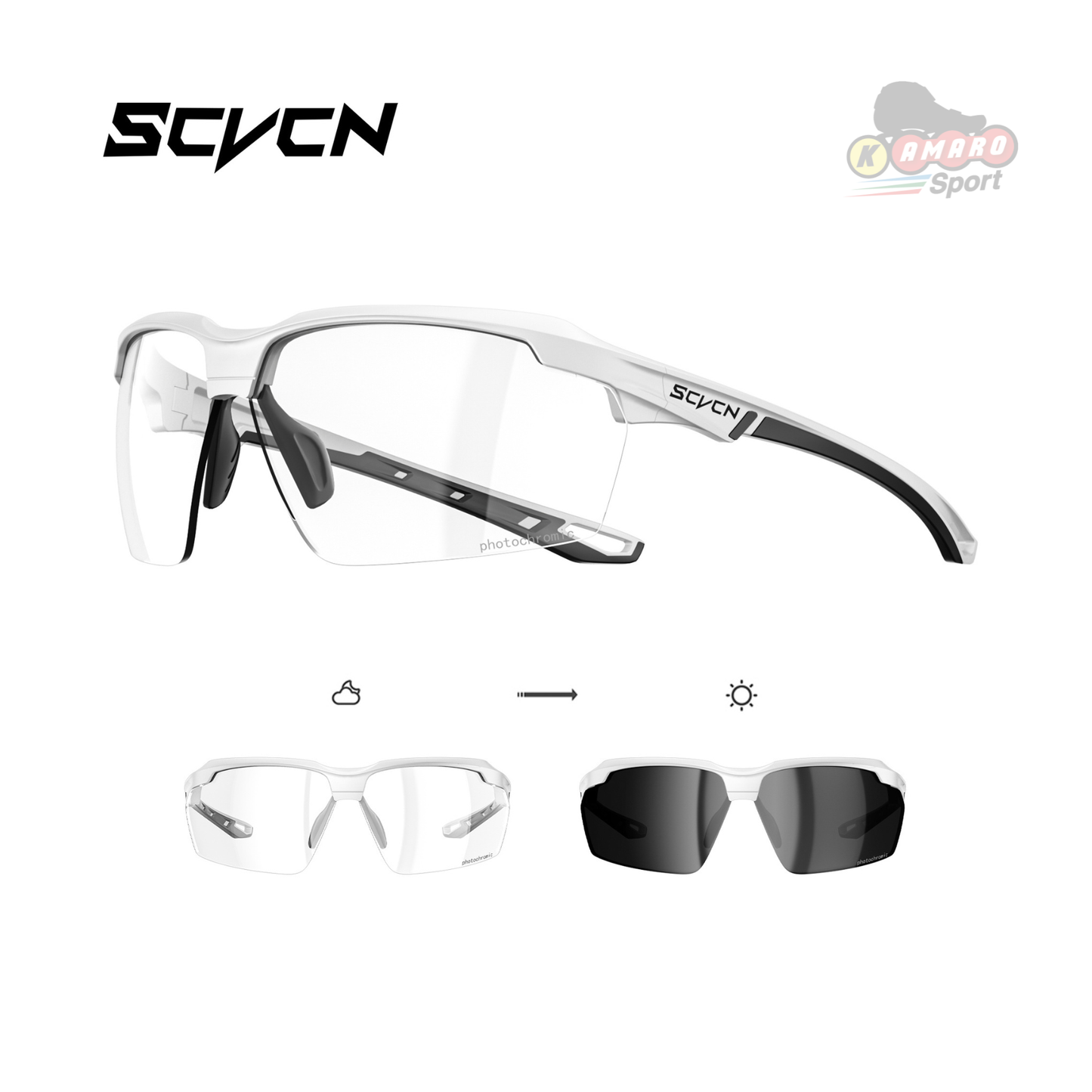 SCVCN -  Lentes de sol foto cromáticas para Patinaje, Ciclismo, Deportes  protección UV400